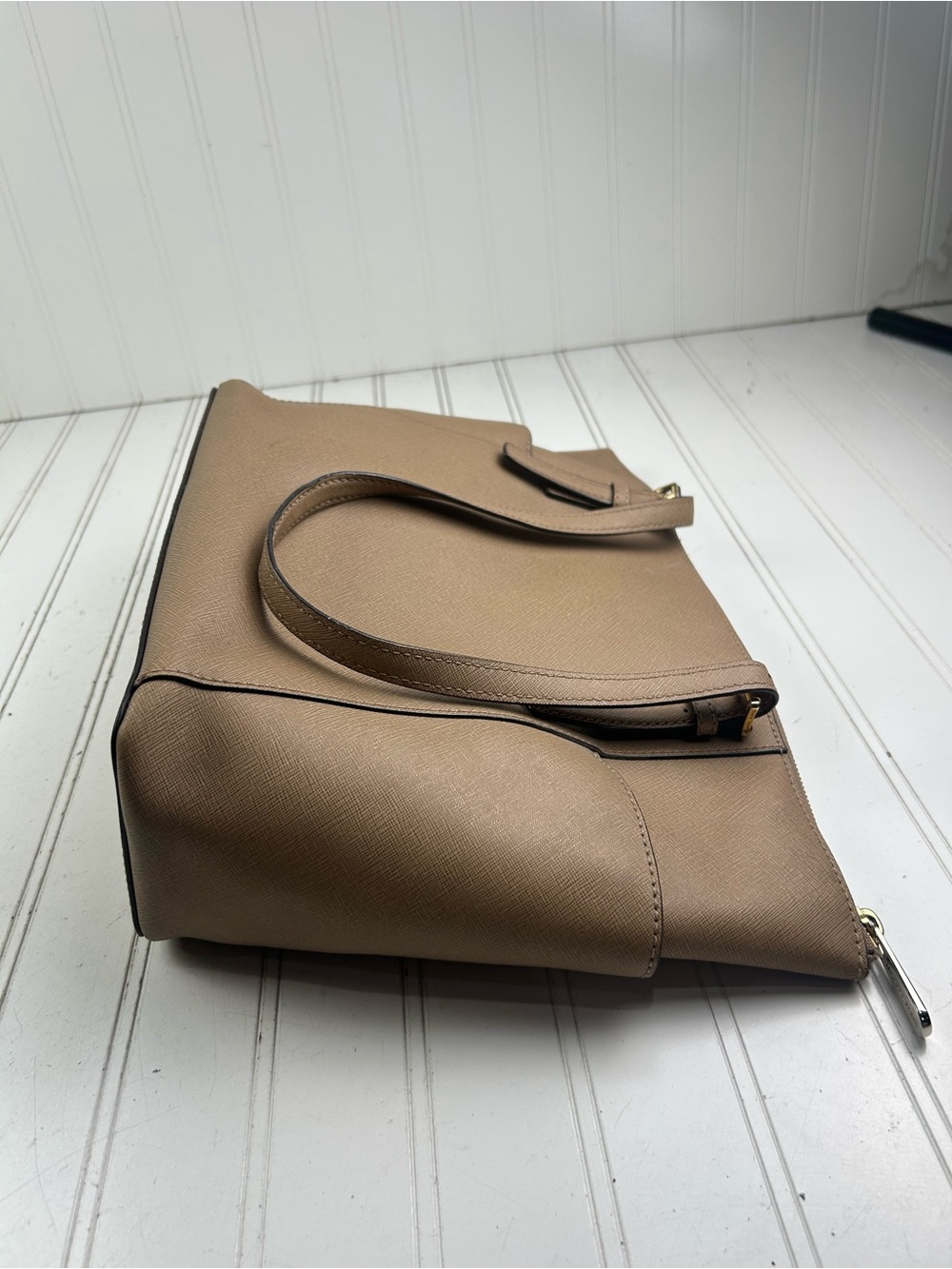 Michael Kors Dark Khaki Vintage Jet Set Item Large East West  Zip Top Tote $240 - Picture 4 of 10